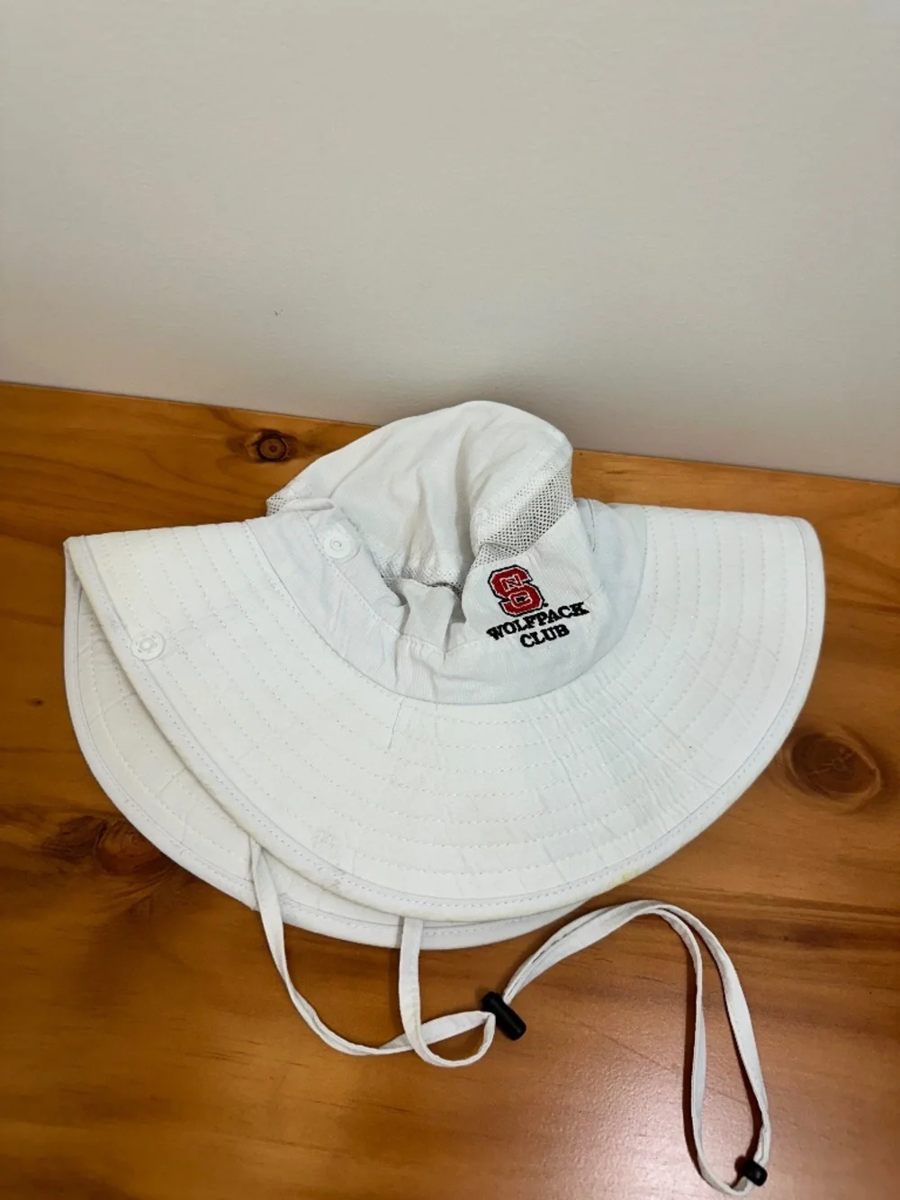 White Adidas NC State Bucket Hat